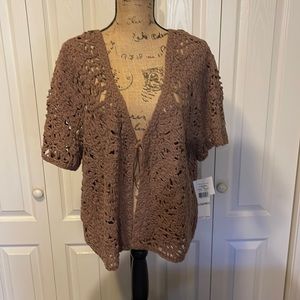 Alfred Dunner short sleeve tied cardigan sweater